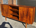 REFINISHED Danish Mid Century Modern Rosewood Cabinet Narrow 79