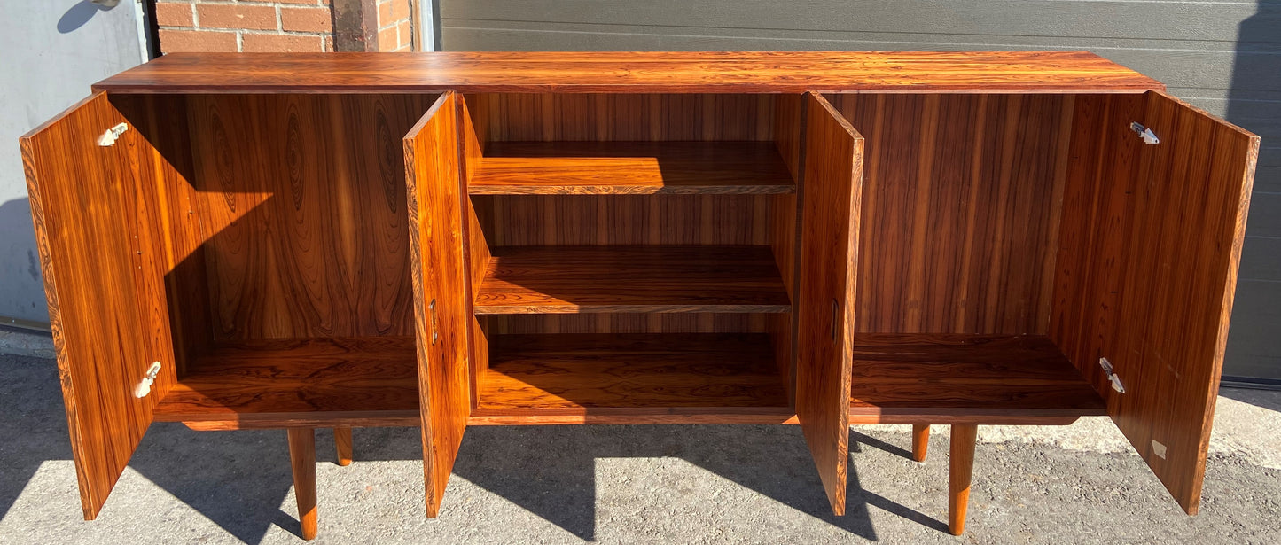 REFINISHED Danish Mid Century Modern Rosewood Cabinet Narrow 79"