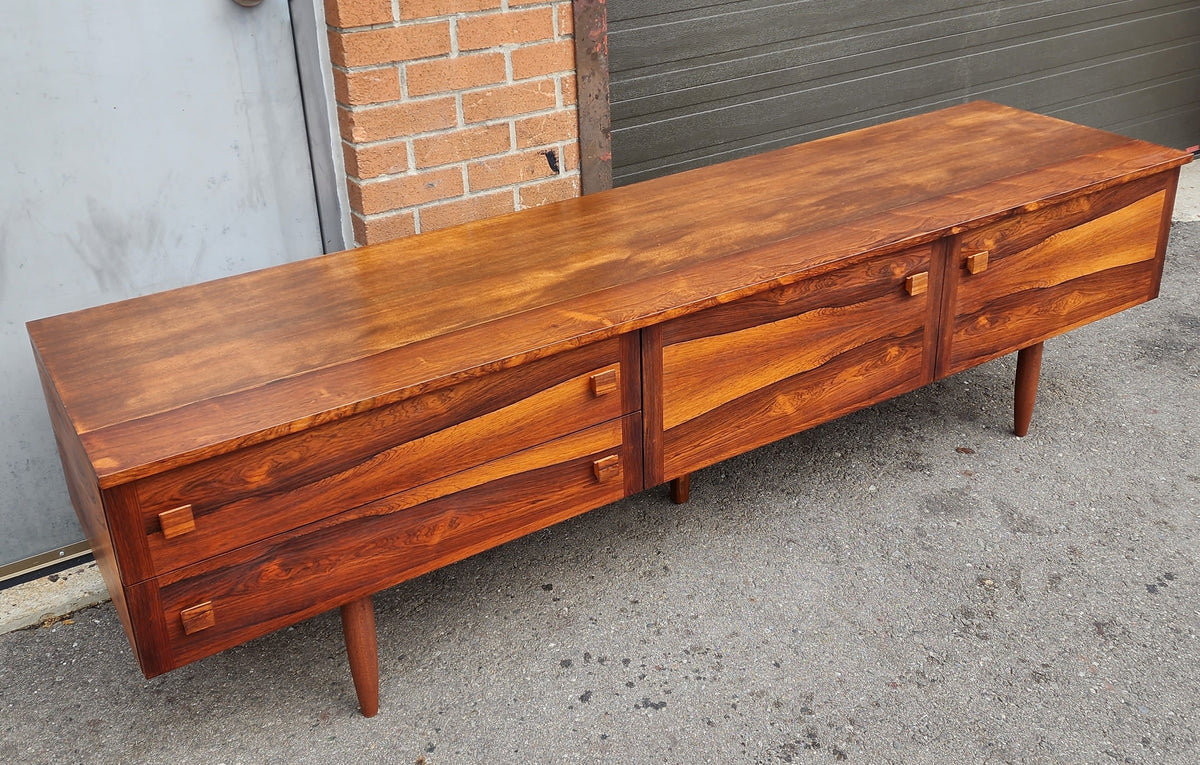 REFINISHED Danish Mid Century Modern Rosewood Console 86