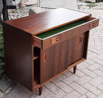 RESTORED Danish MCM Rosewood Cabinet with sliding doors & drawer, compact 34