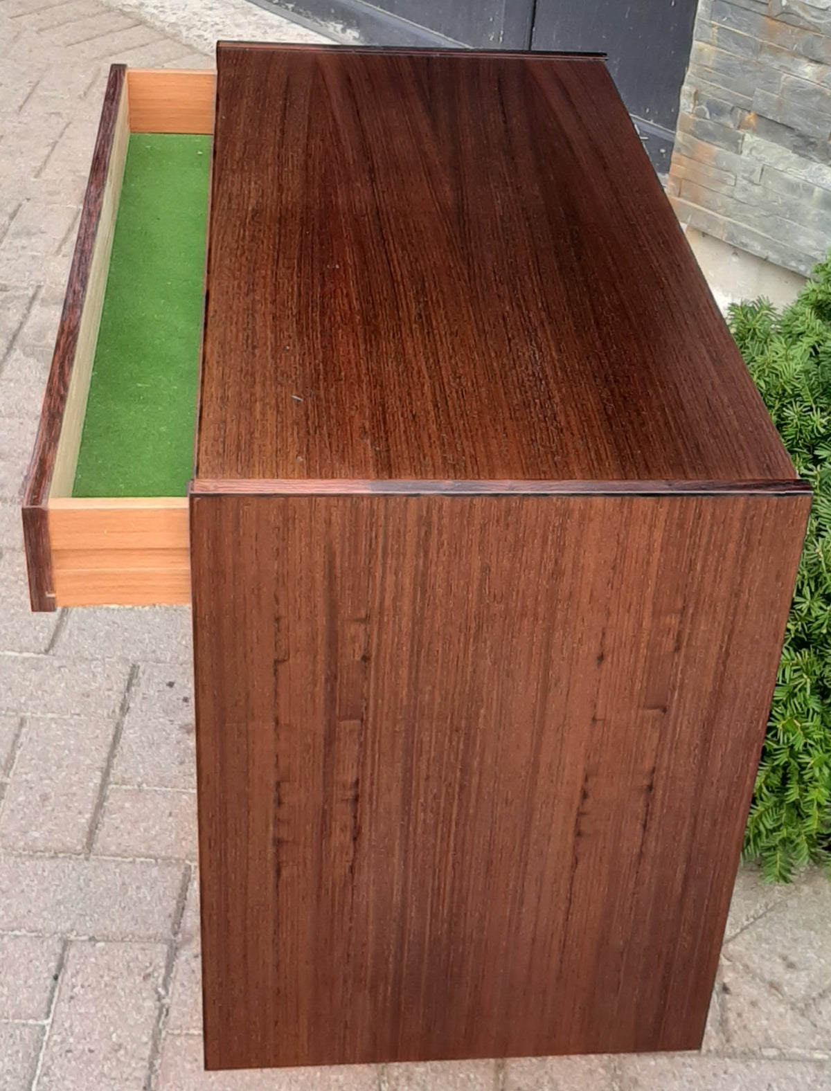RESTORED Danish MCM Rosewood Cabinet with sliding doors & drawer, compact 34