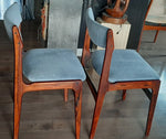 4 Danish MCM Brazilian Rosewood Chairs by Erik Buch REUPHOLSTERED in grey wool mohair 10