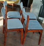 4 Danish MCM Brazilian Rosewood Chairs by Erik Buch REUPHOLSTERED in grey wool mohair 3