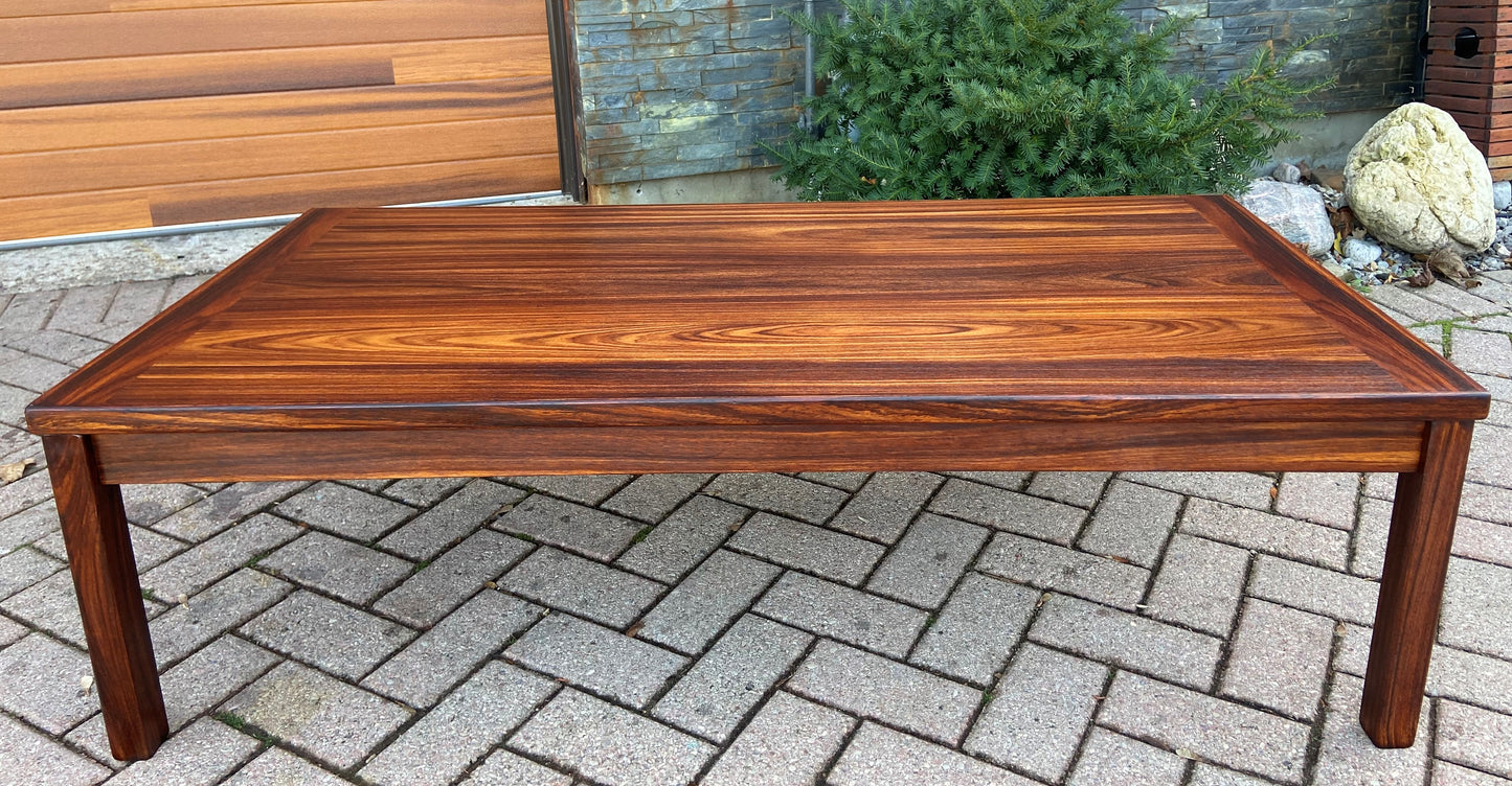 REFINISHED Danish Mid Century Modern Rosewood Coffee Table, PERFECT