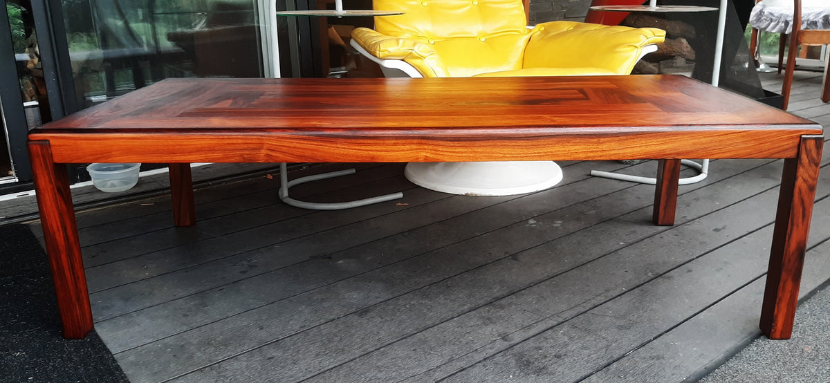 REFINISHED Danish MCM Rosewood Coffee Table by H. Kjaernulf, PERFECT