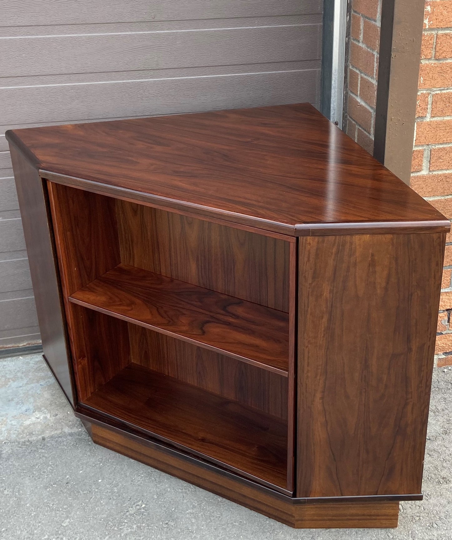 RESTORED Danish Mid Century Modern Rotating Rosewood Bar or TV Console