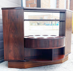 RESTORED Danish Mid Century Modern Rotating Rosewood Bar or TV Console 7