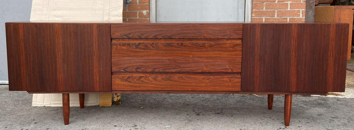 REFINISHED Danish Mid Century Modern Rosewood Credenza 90.5