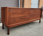 REFINISHED Danish Mid Century Modern Rosewood Credenza w Finished Back 72