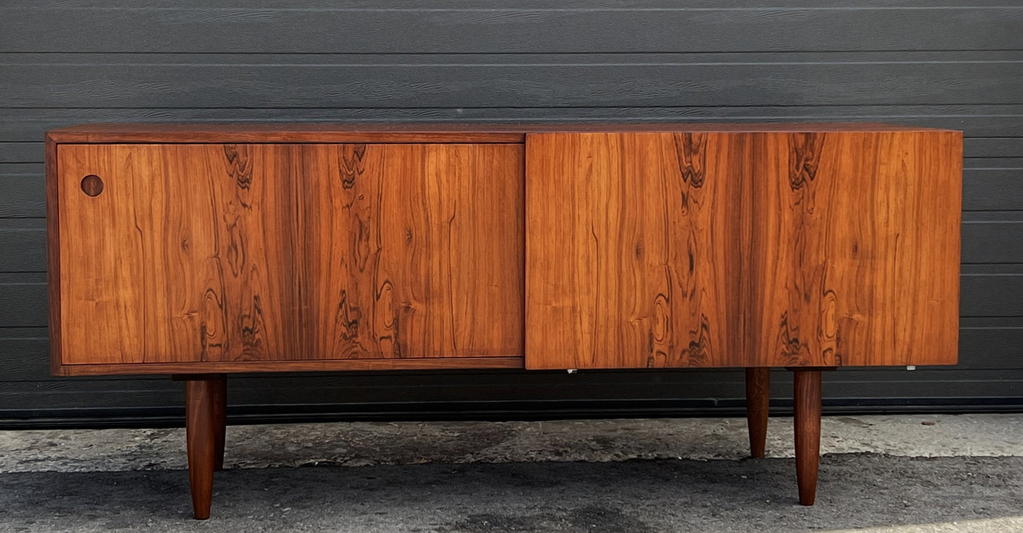 REFINISHED Danish Mid Century Modern Rosewood Credenza 63.5"