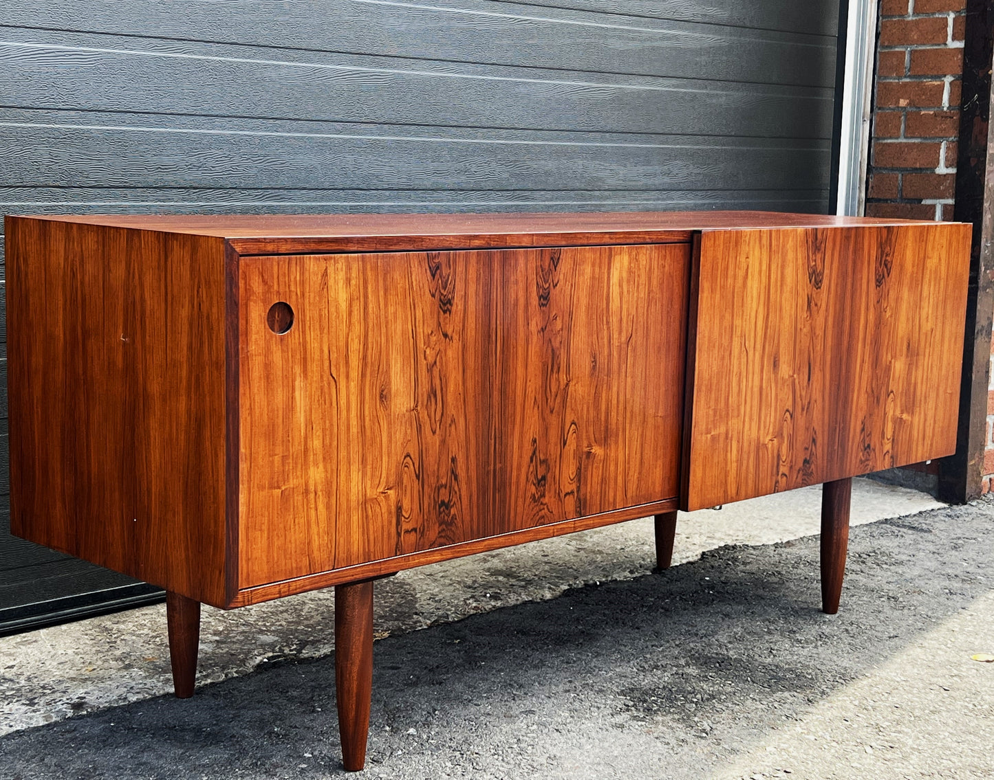 REFINISHED Danish Mid Century Modern Rosewood Credenza 63.5"