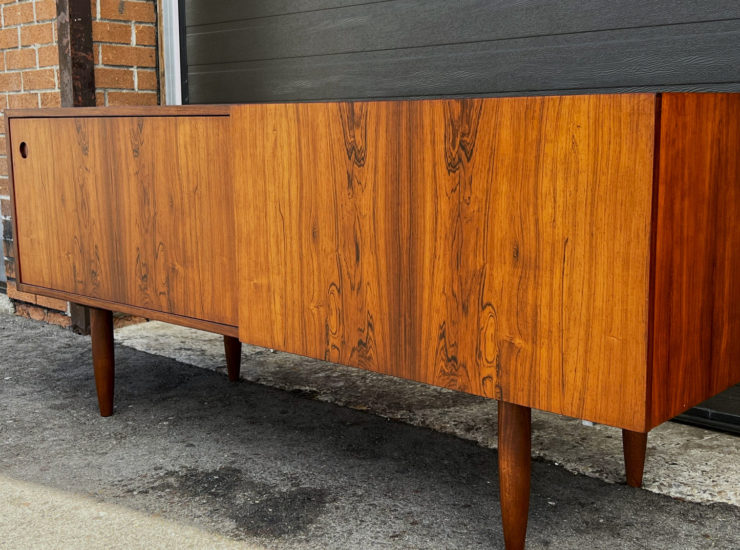 REFINISHED Danish Mid Century Modern Rosewood Credenza 63.5"