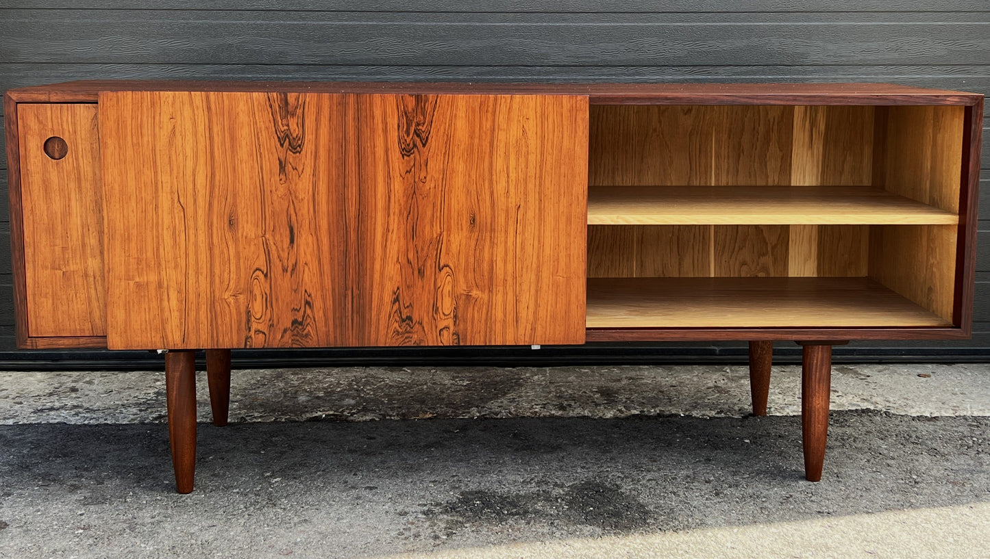 REFINISHED Danish Mid Century Modern Rosewood Credenza 63.5"