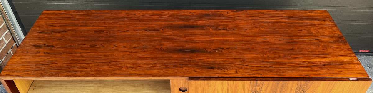 REFINISHED Danish Mid Century Modern Rosewood Credenza 63.5