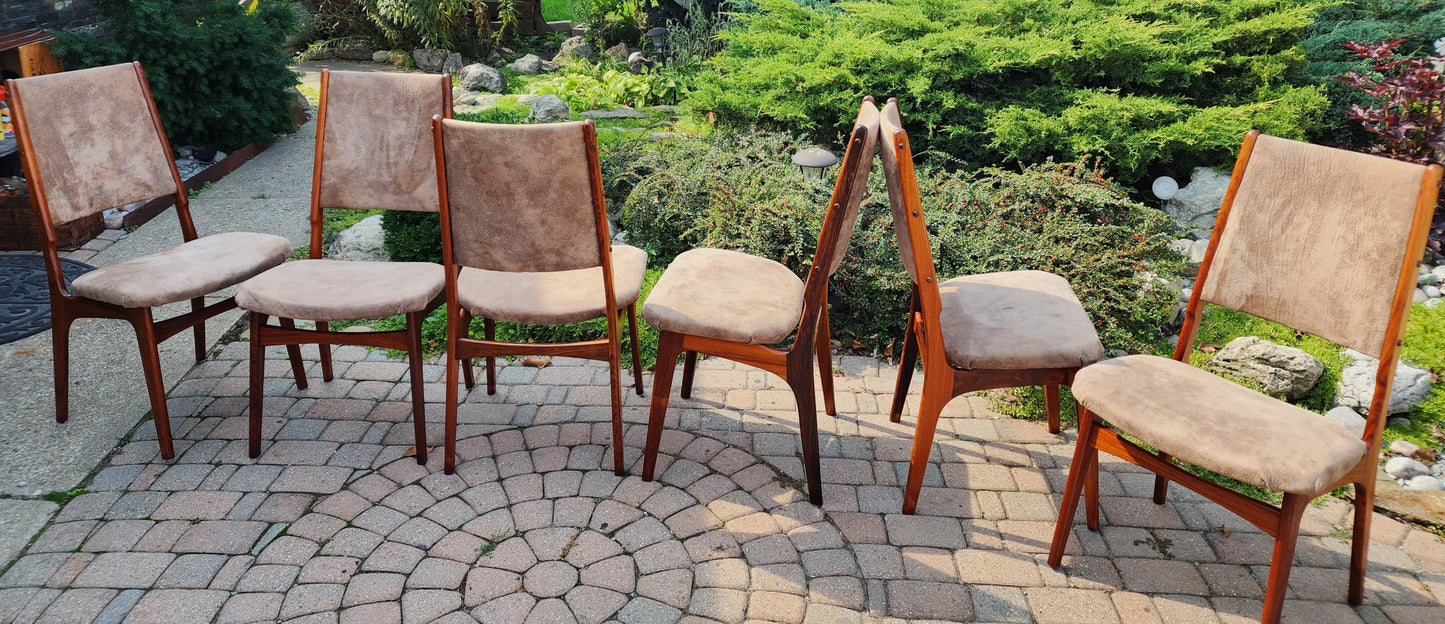 Choose Fabric! 12 RESTORED Danish Mid Century Modern Brazilian Rosewood Chairs