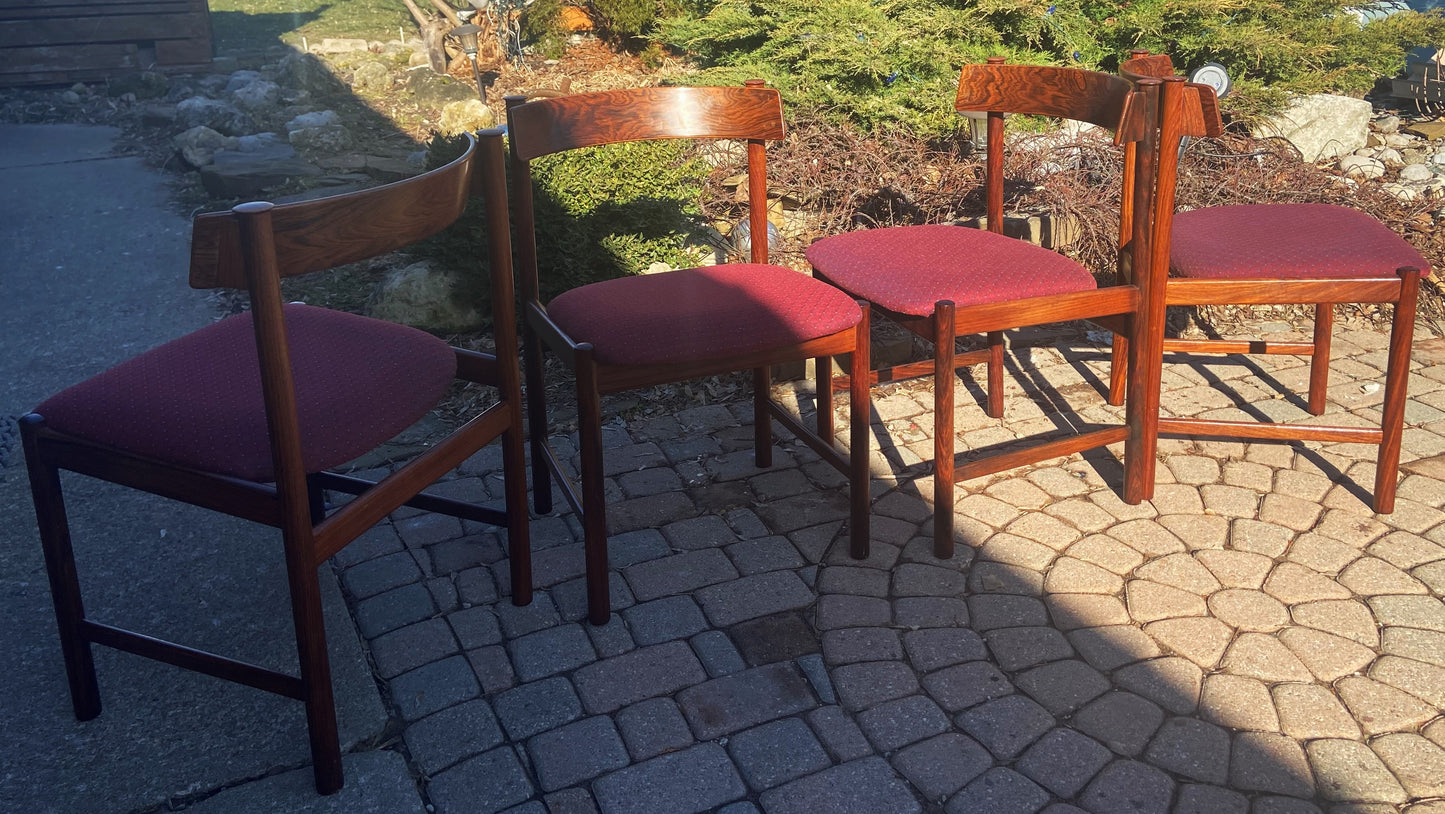4 Danish Mid Century Modern Brazilian Rosewood Chairs