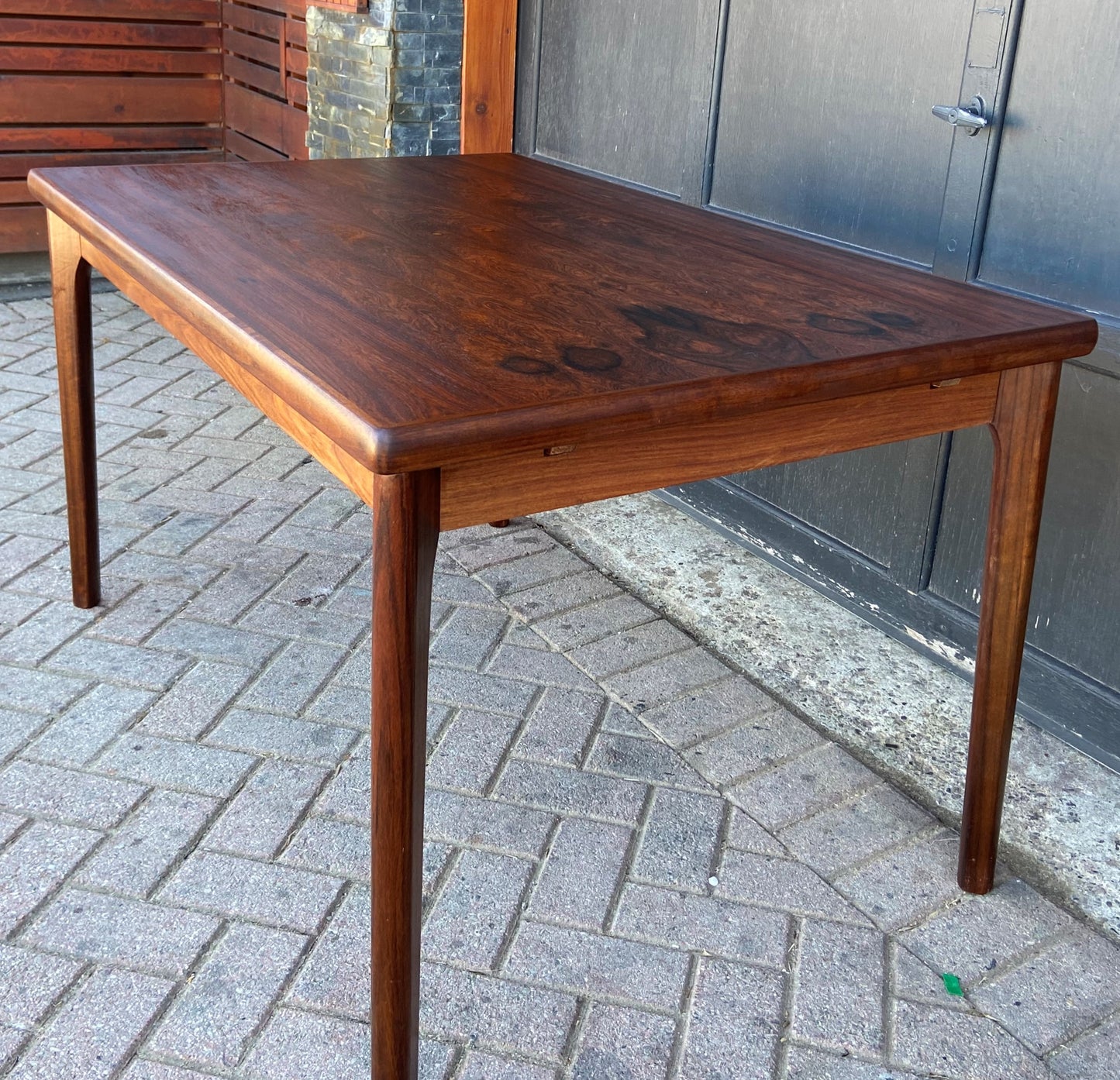 REFINISHED Danish MCM Rosewood Draw Leaf Table by H. Kjaernulf  51" - 93" PERFECT