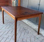 REFINISHED Danish MCM Rosewood Draw Leaf Table by H. Kjaernulf  51