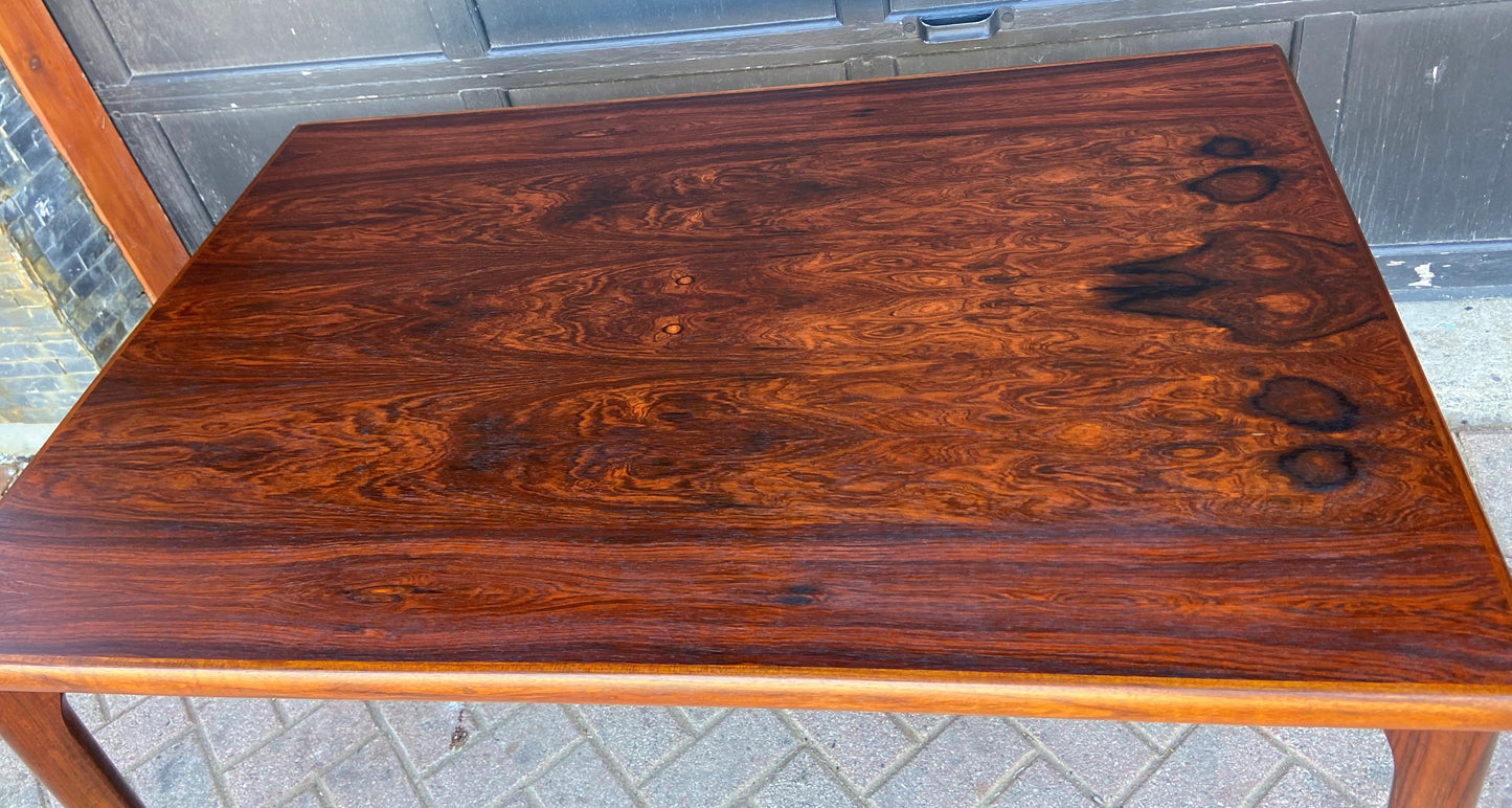 REFINISHED Danish MCM Rosewood Draw Leaf Table by H. Kjaernulf  51" - 93" PERFECT