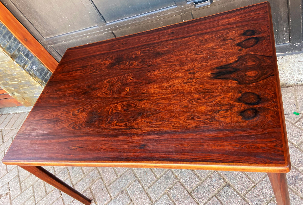 REFINISHED Danish MCM Rosewood Draw Leaf Table by H. Kjaernulf  51