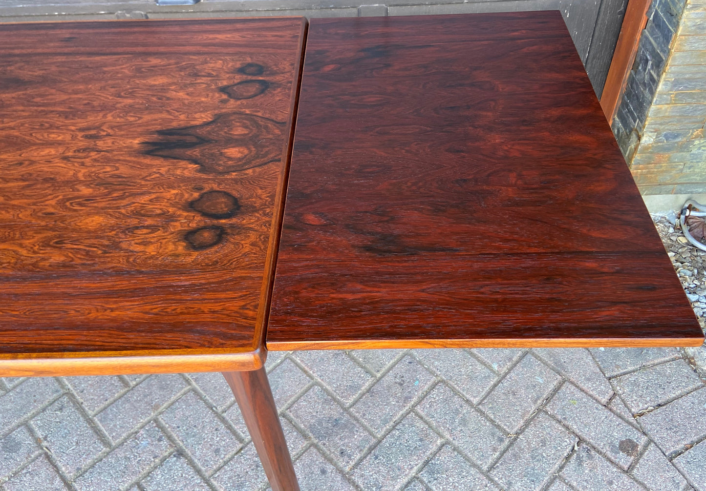 REFINISHED Danish MCM Rosewood Draw Leaf Table by H. Kjaernulf  51" - 93" PERFECT