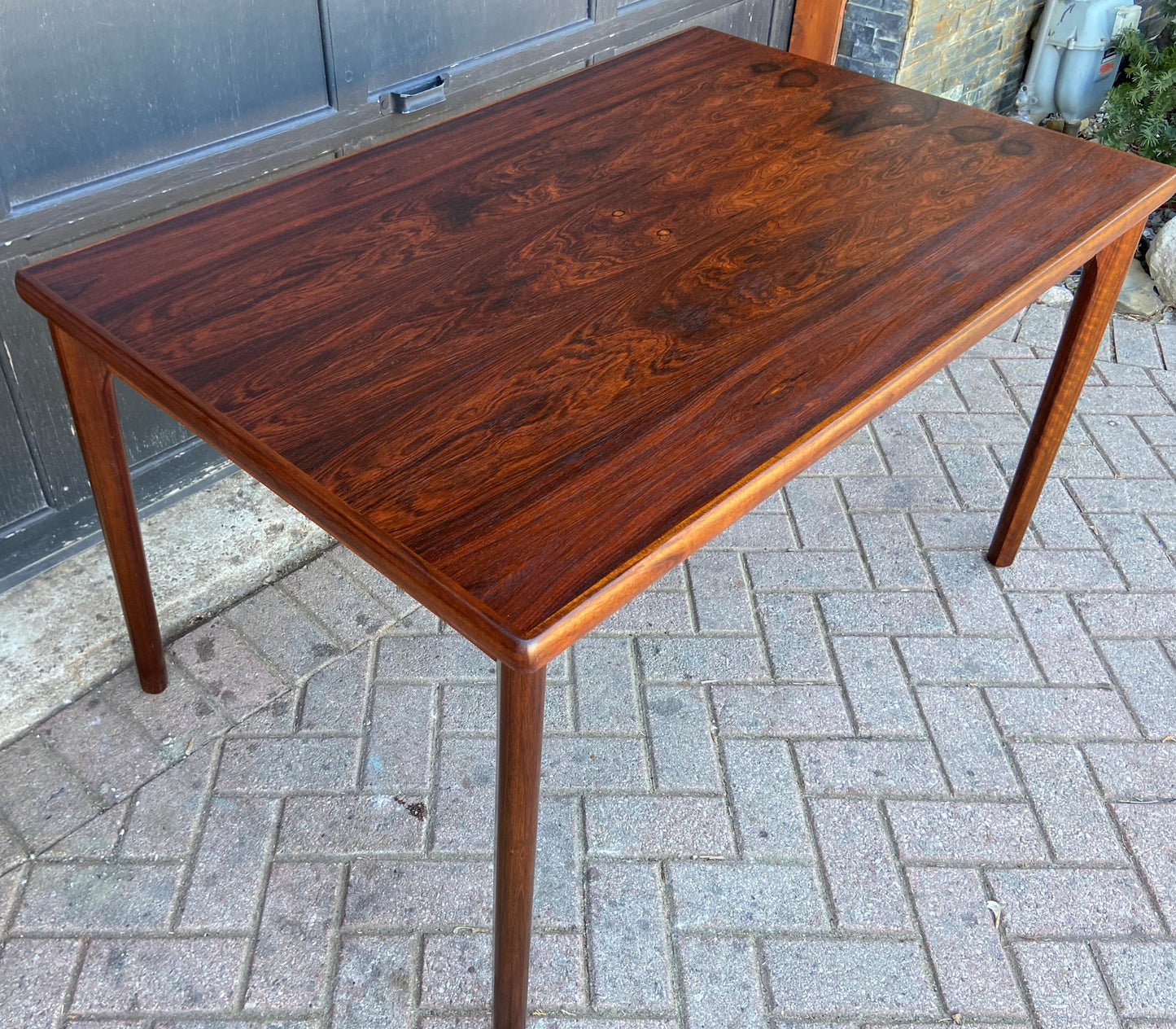 REFINISHED Danish MCM Rosewood Draw Leaf Table by H. Kjaernulf  51" - 93" PERFECT