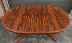 REFINISHED Danish Mid Century Modern Rosewood Table Round w 1 Leaf, 47