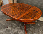 REFINISHED Danish Mid Century Modern Rosewood Table Round w 1 Leaf, 47