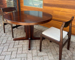RESTORED Danish Mid Century Modern Rosewood Table w 2 Leaves & 8 Chairs, Perfect 8