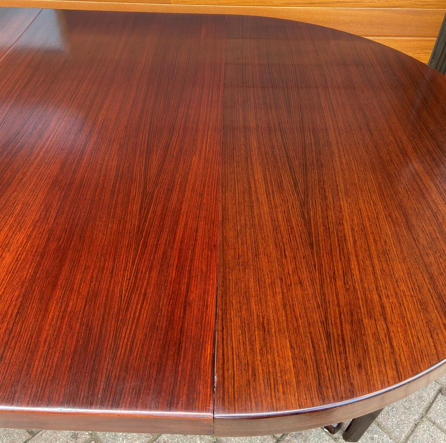 RESTORED Danish Mid Century Modern Rosewood Table w 2 Leaves & 8 Chairs, Perfect