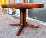 REFINISHED Danish Mid Century Modern Rosewood Table Round w 1 Leaf, 47