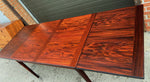 REFINISHED Danish Mid Century Modern Rosewood Draw Leaf Table 55