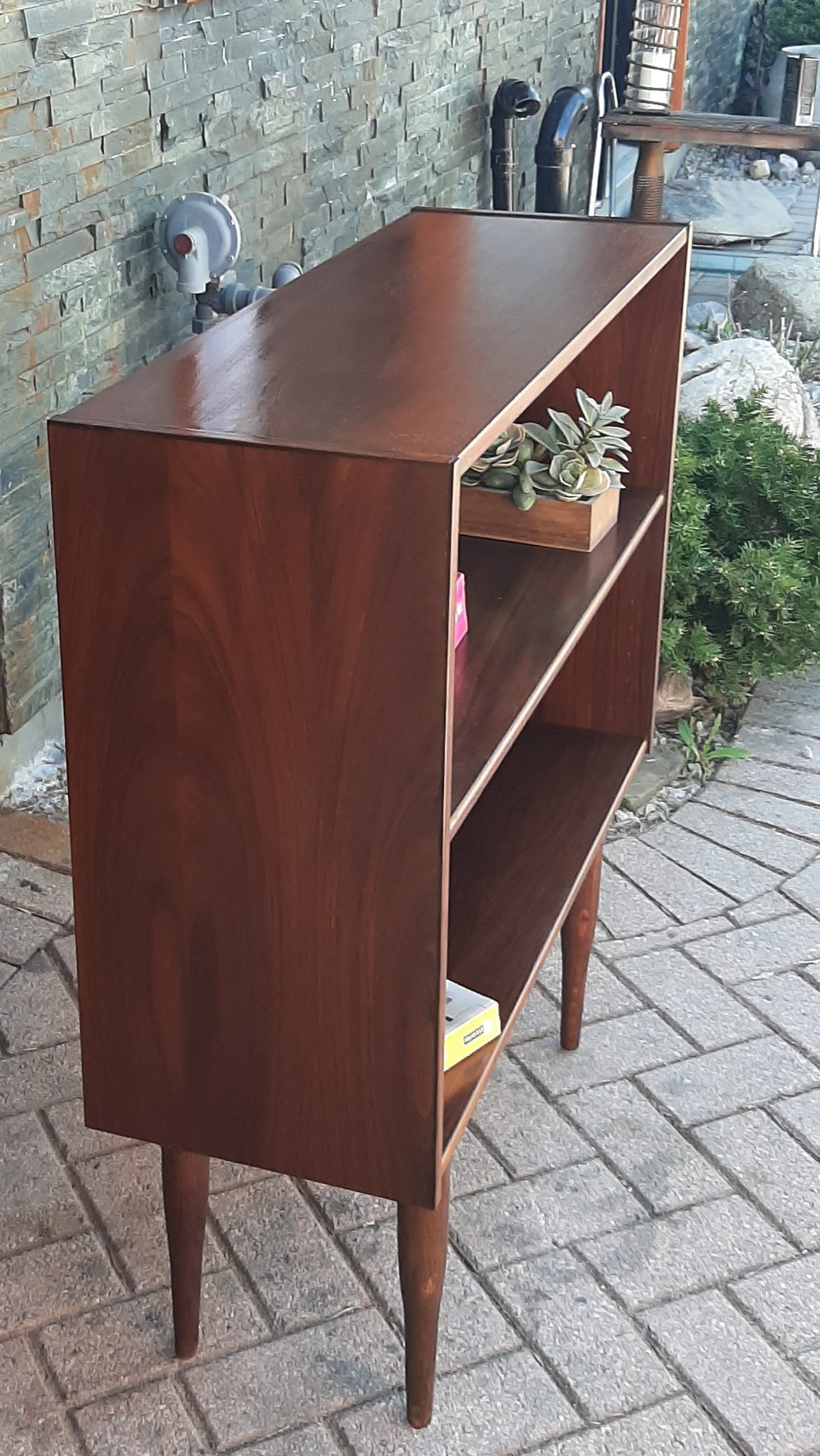 RESTORED Small Danish MCM Rosewood Bookcase Display 34