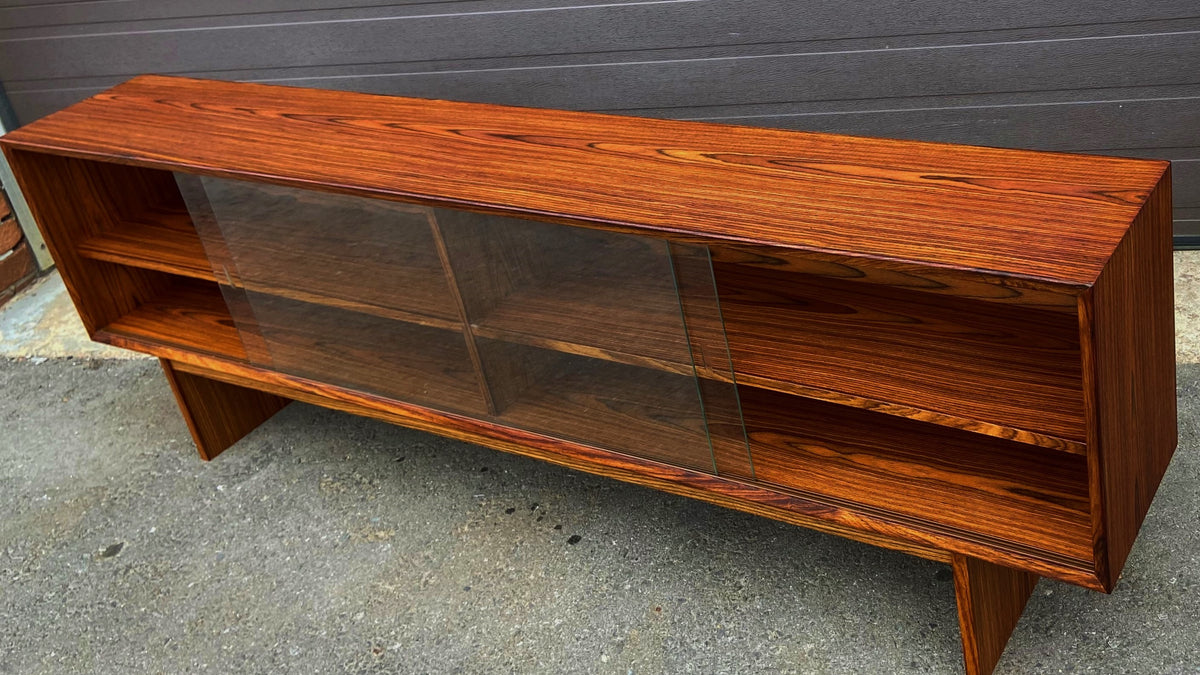 REFINISHED Danish Mid Century Modern Rosewood Display 72.75