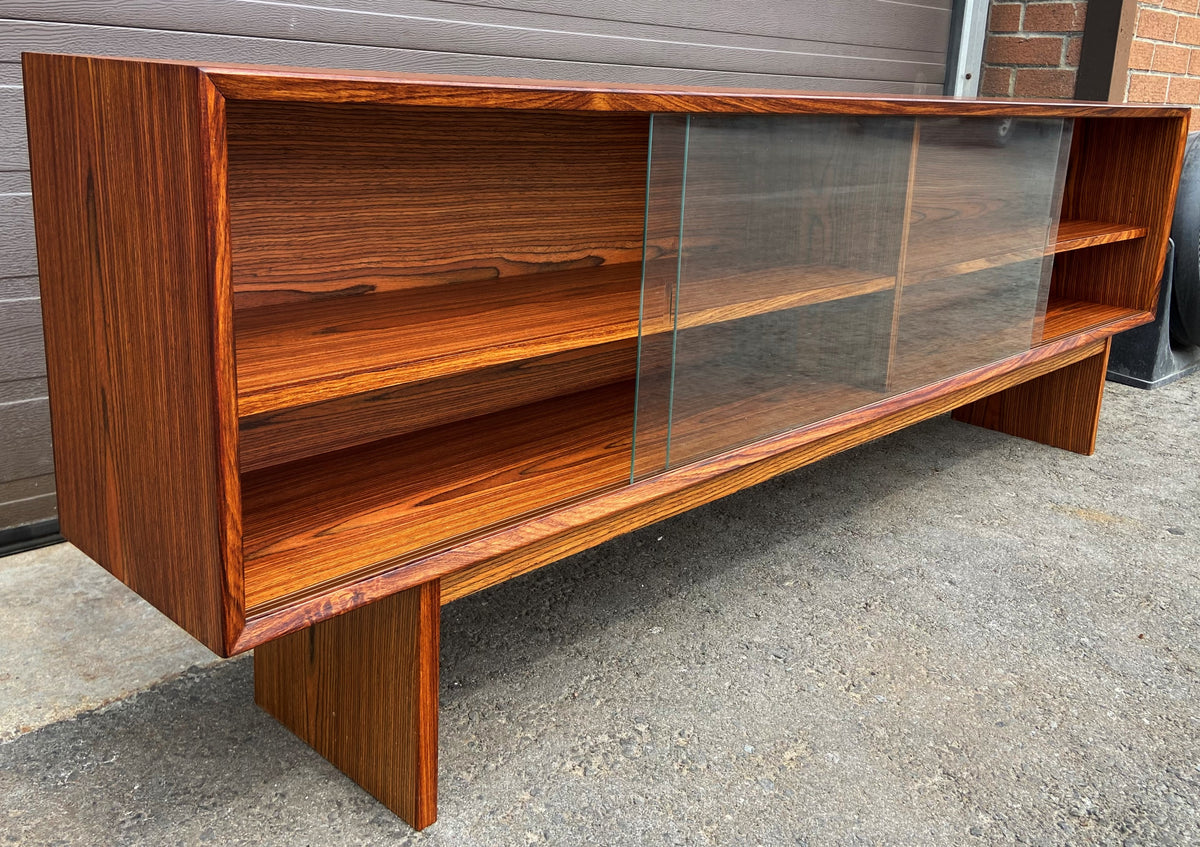 REFINISHED Danish Mid Century Modern Rosewood Display 72.75