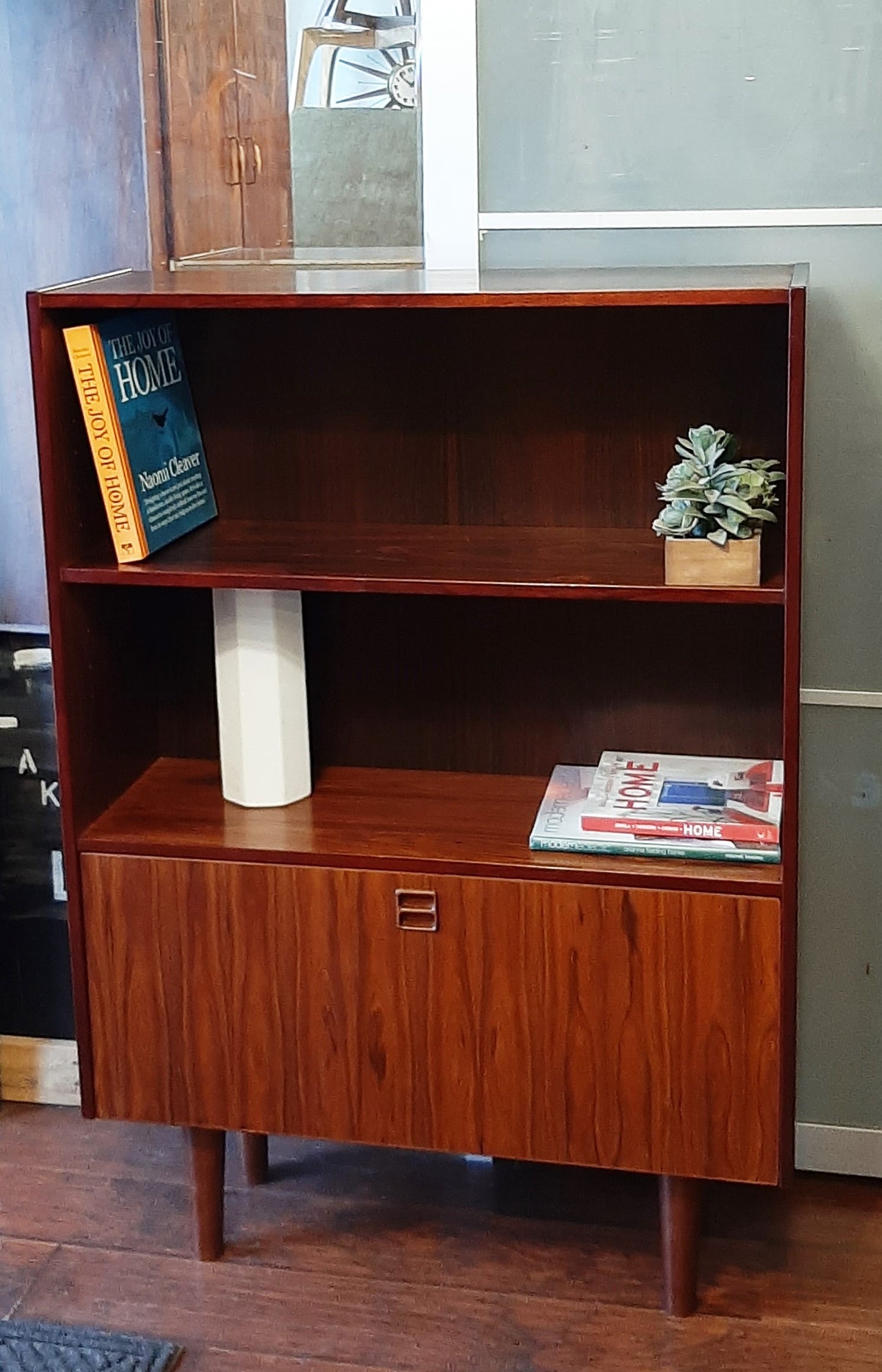 RESTORED Danish MCM Rosewood Cabinet with Bar, 34.5"