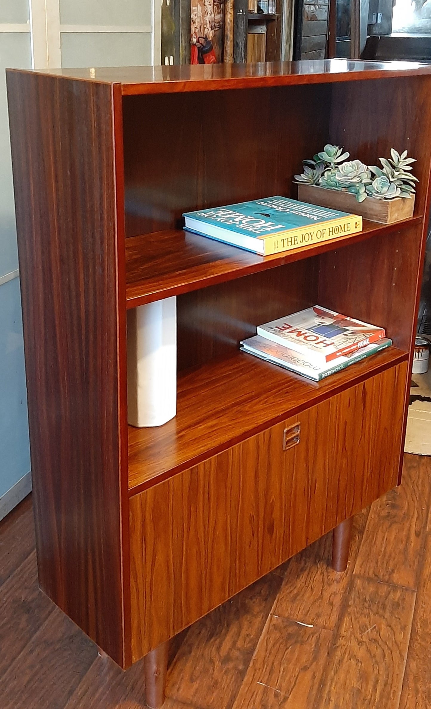 RESTORED Danish MCM Rosewood Cabinet with Bar, 34.5"