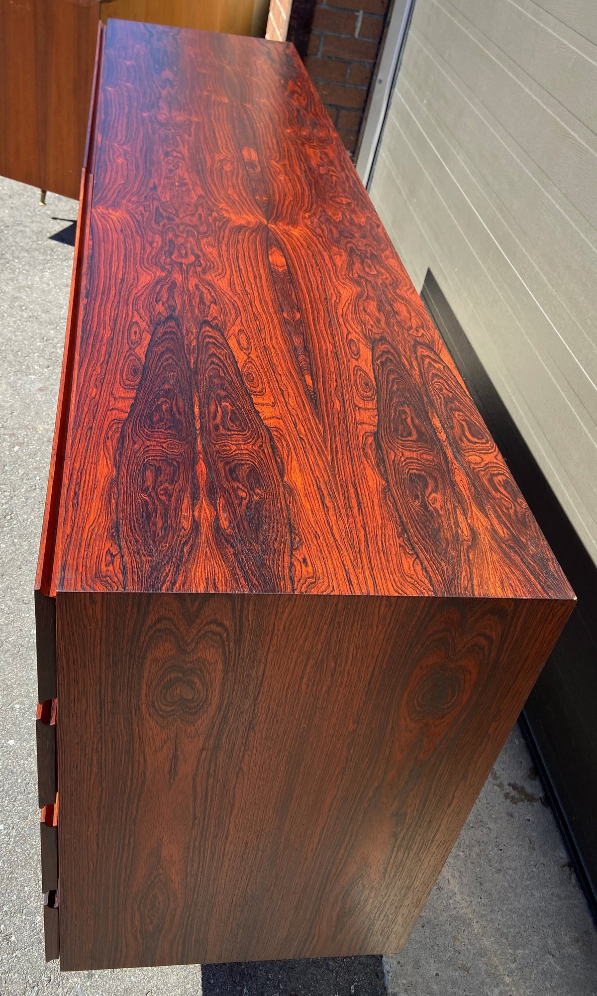 REFINISHED Danish MCM Rosewood Credenza Dresser 8 Drawers by Vinde Møbelfabrik