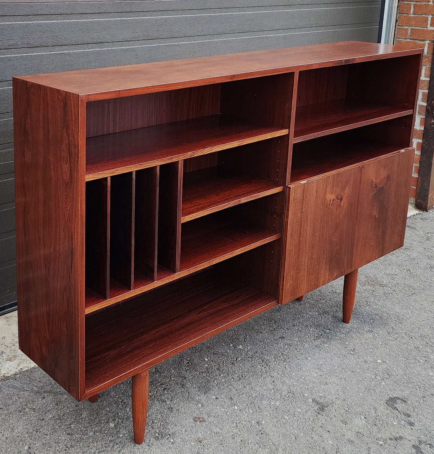 RESTORED Danish Mid Century Modern Rosewood Highboard Narrow