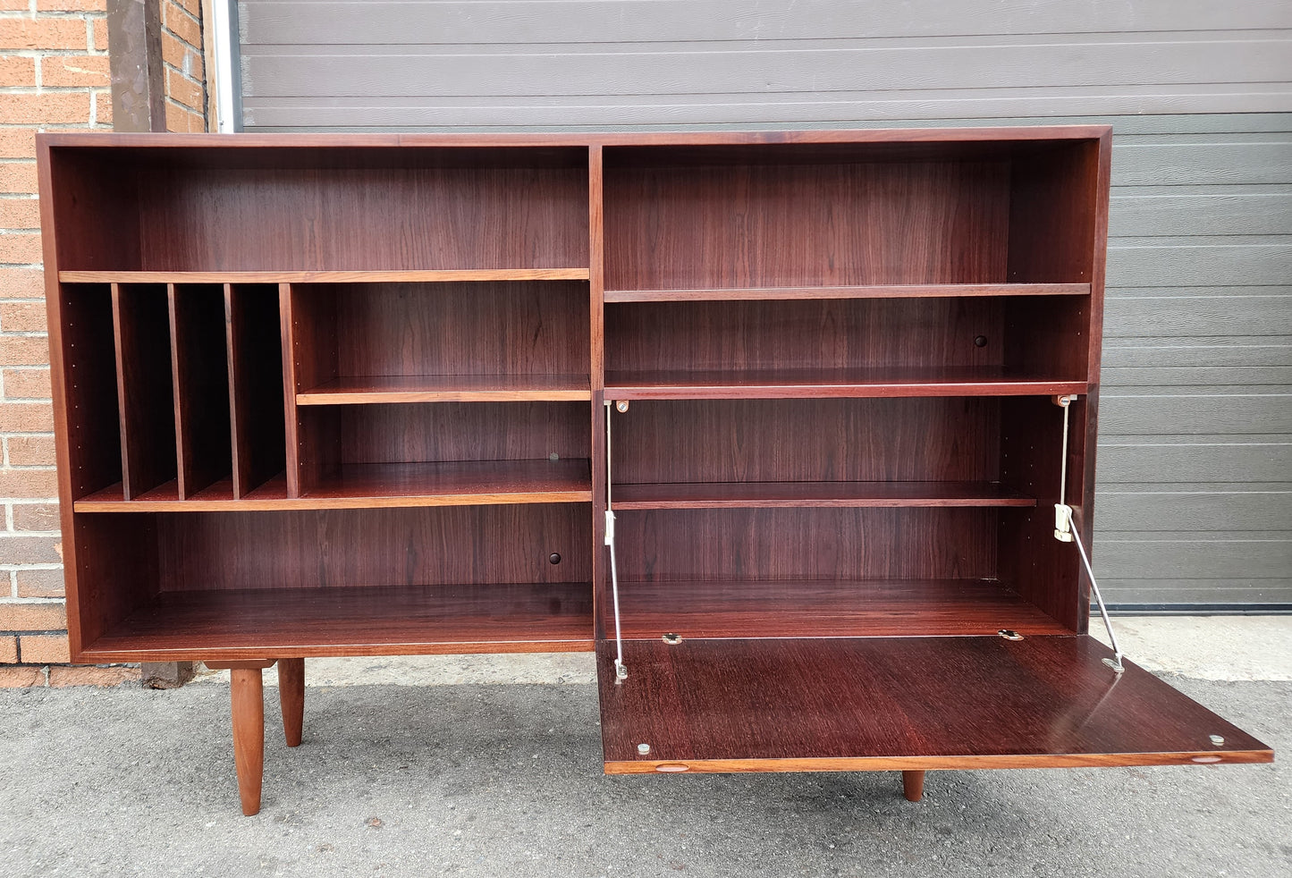 RESTORED Danish Mid Century Modern Rosewood Highboard Narrow