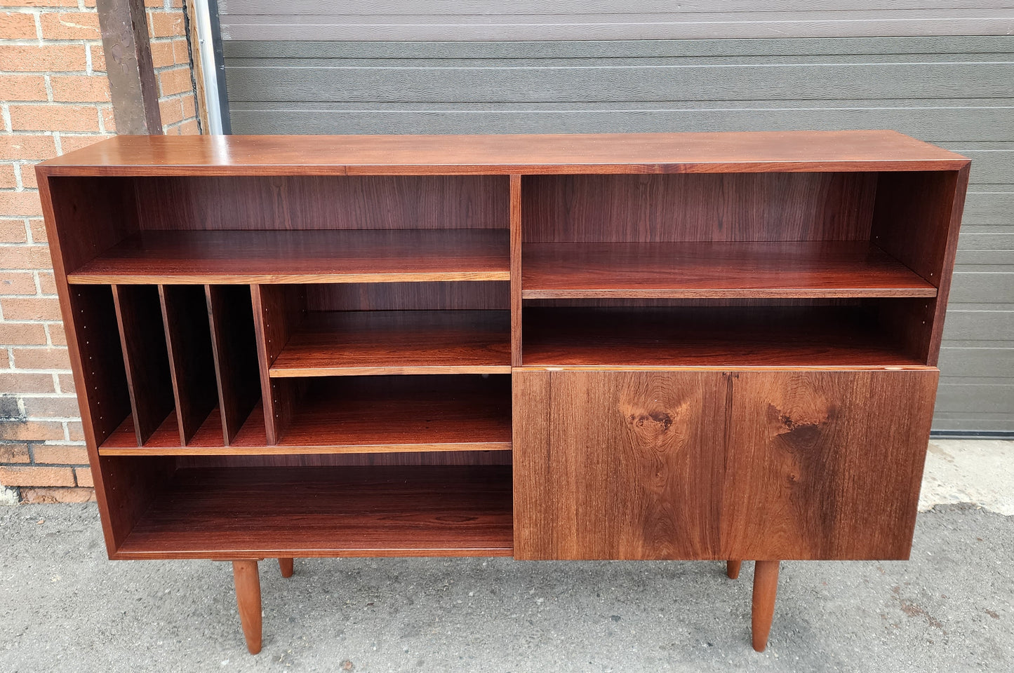 RESTORED Danish Mid Century Modern Rosewood Highboard Narrow