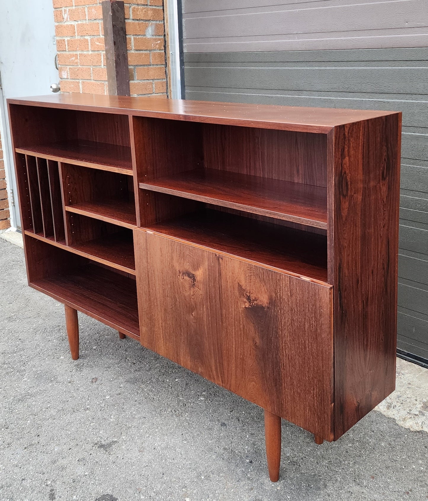 RESTORED Danish Mid Century Modern Rosewood Highboard Narrow