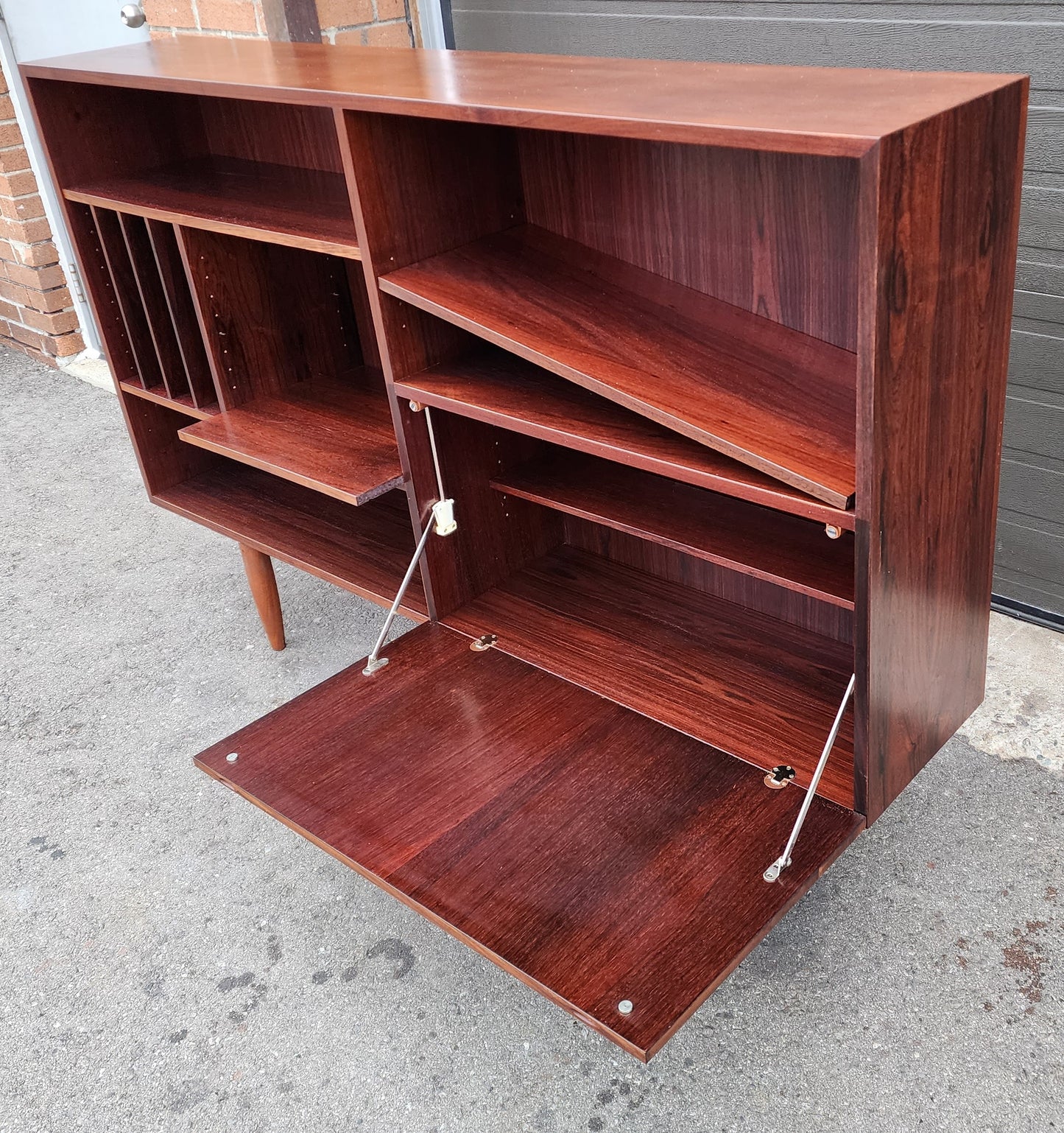 RESTORED Danish Mid Century Modern Rosewood Highboard Narrow