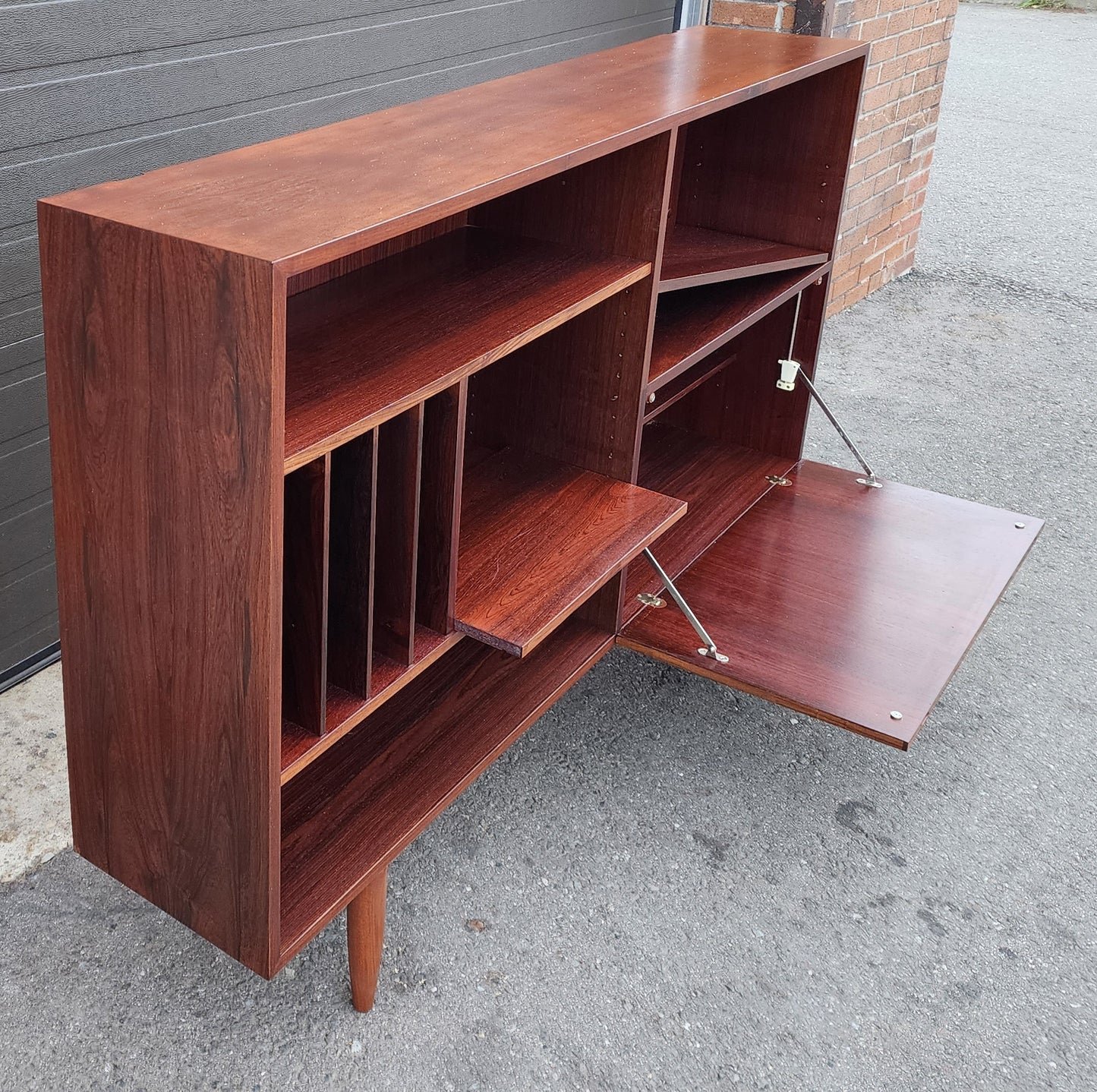 RESTORED Danish Mid Century Modern Rosewood Highboard Narrow