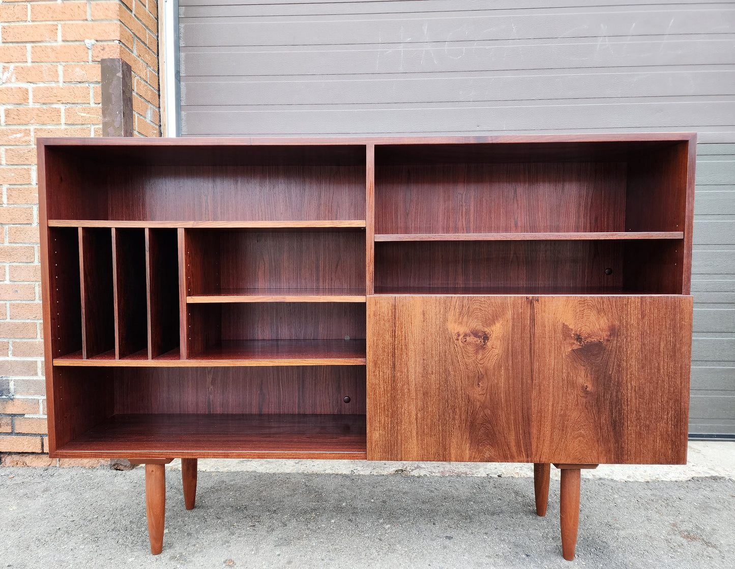 RESTORED Danish Mid Century Modern Rosewood Highboard Narrow