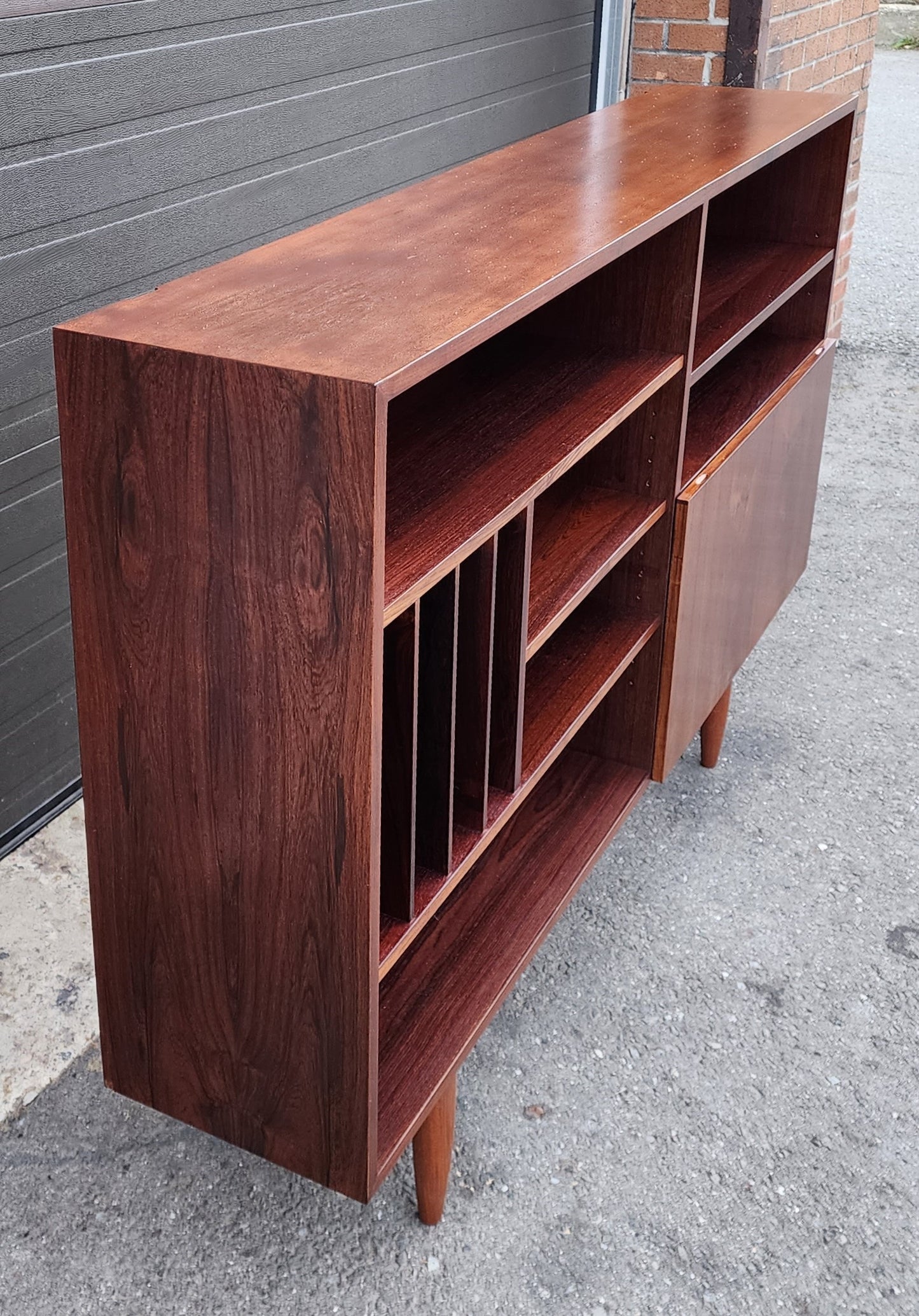 RESTORED Danish Mid Century Modern Rosewood Highboard Narrow