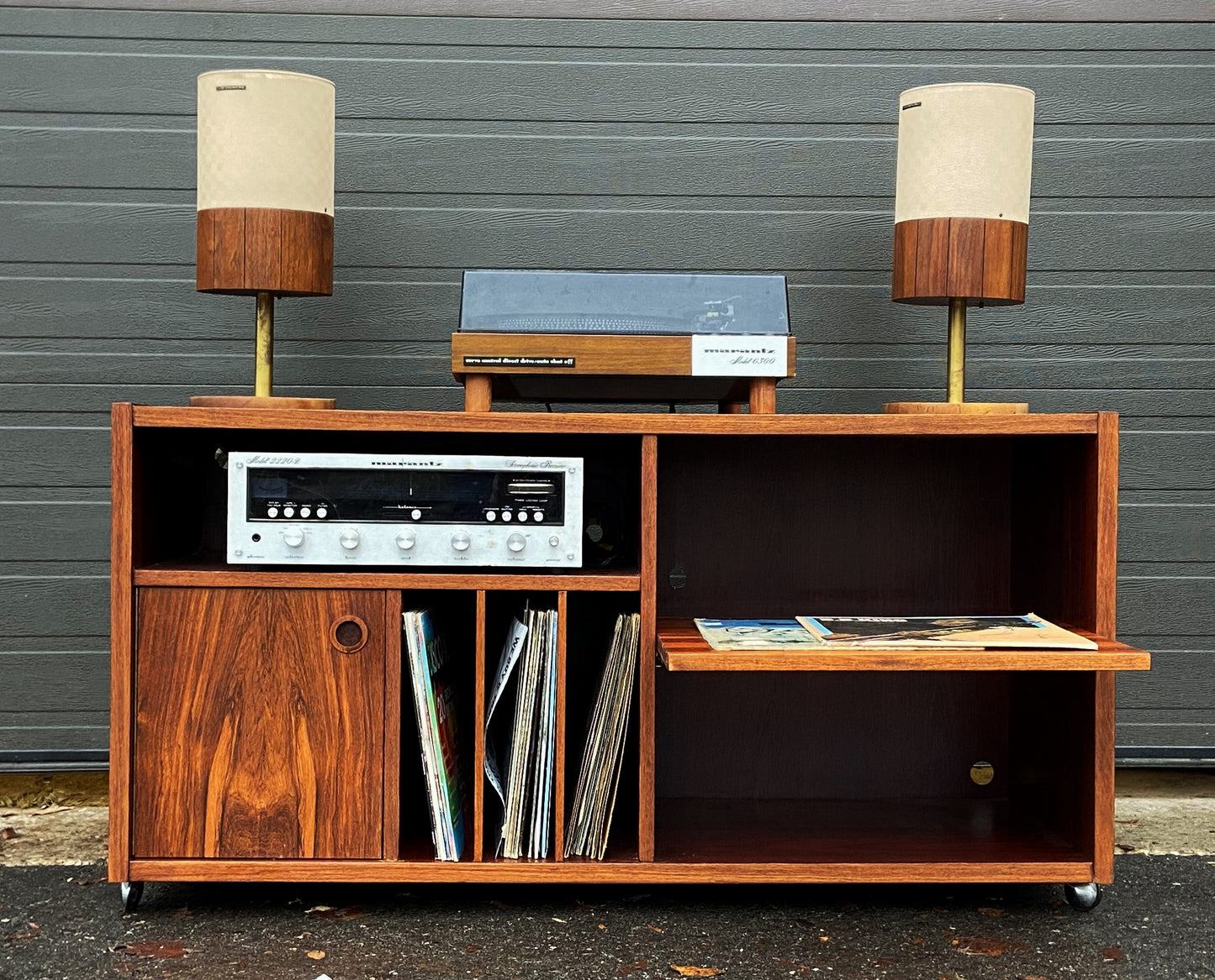 REFINISHED Danish Mid Century Modern Rosewood Media TV Console, PERFECT