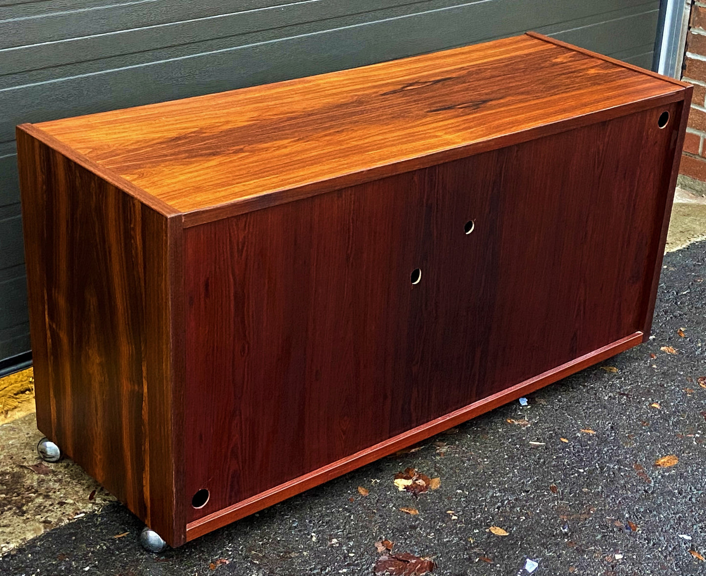 REFINISHED Danish Mid Century Modern Rosewood Media TV Console, PERFECT