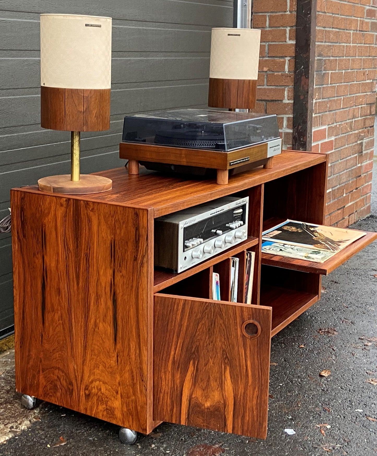 REFINISHED Danish Mid Century Modern Rosewood Media TV Console, PERFECT