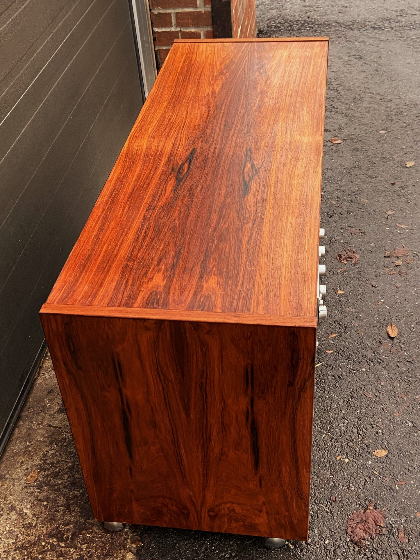 REFINISHED Danish Mid Century Modern Rosewood Media TV Console, PERFECT